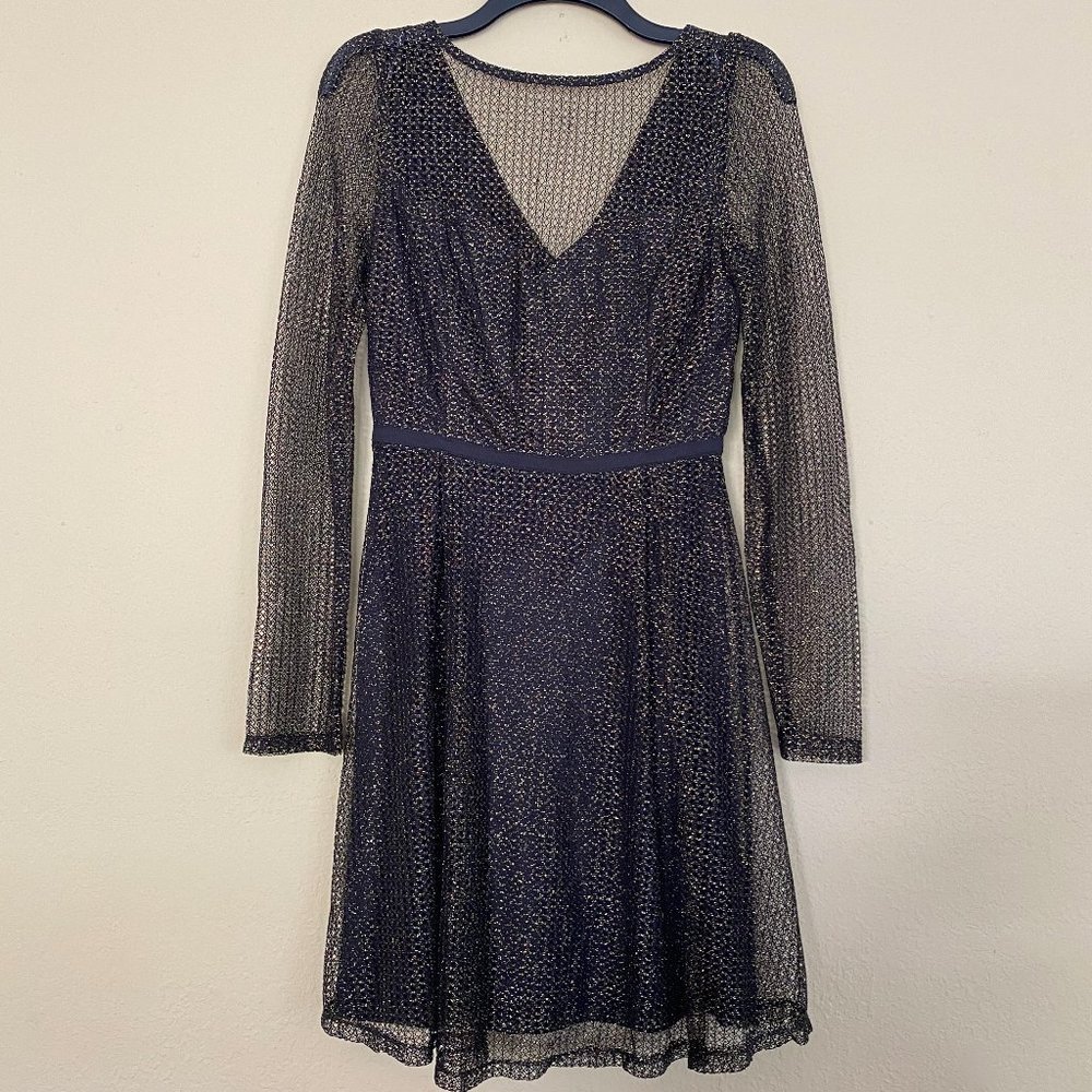 Sheer fun black and gold evening dress